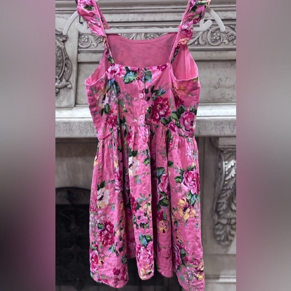 Zunie Girl Sleeveless Pink Floral Dress Size XL 14/16 - Picture 2 of 12